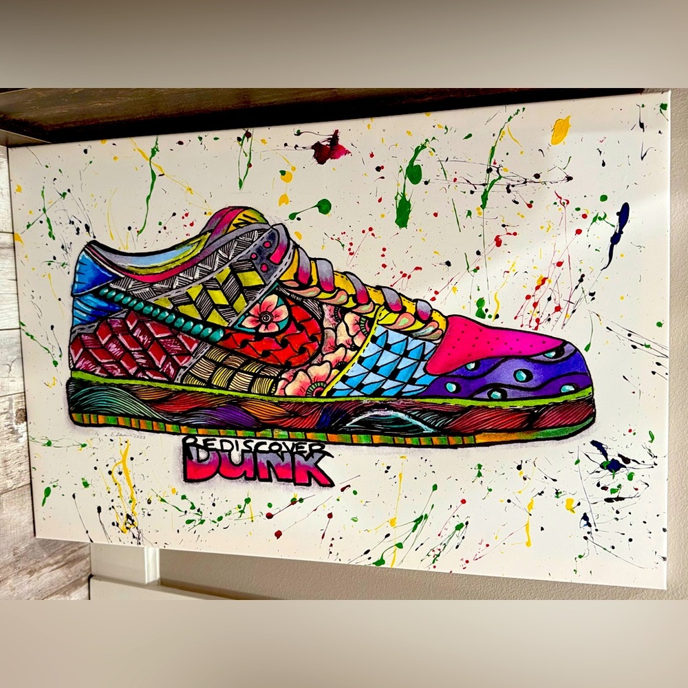 Nike Rediscover Dunk Custom Art Canvas Sneaker Art 1/1